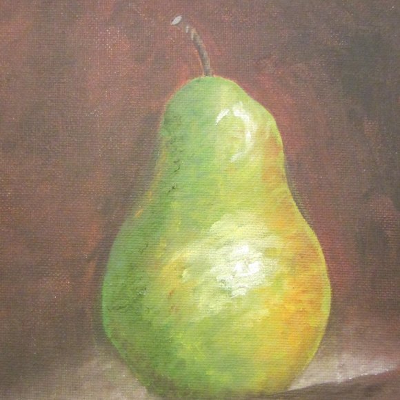 Still Life Fruit Oil on Canvas Board by Julie Johnson Titled Pear For Jack - Picture 4 of 7